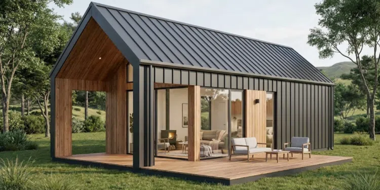 Projeto de casa de 70 m² com dois quartos destaca conforto e uso acolhedor da madeira