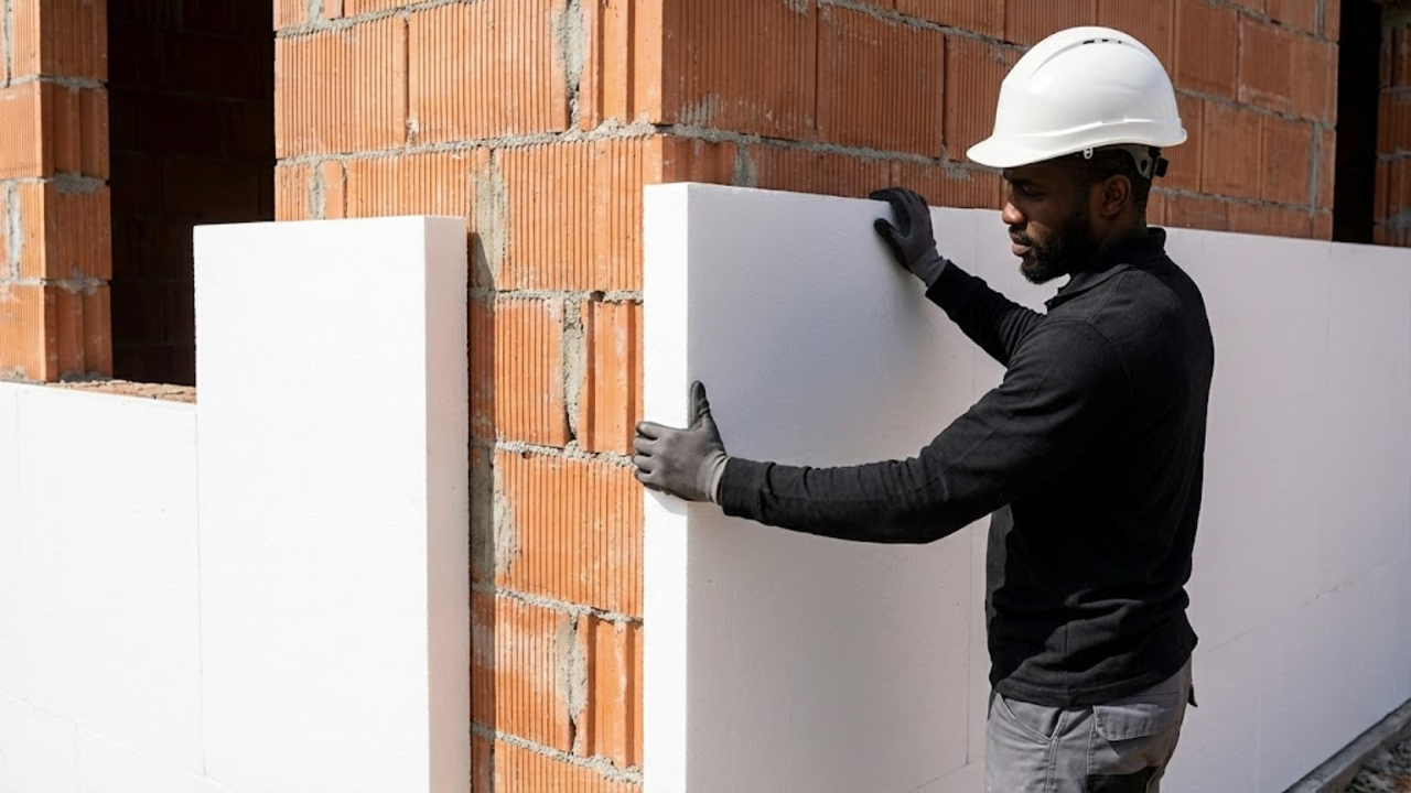 Sistema com placas de isopor que isola temperatura e ruídos, criando conforto interno