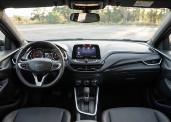 Carro da Chevrolet com motor 1.0 turbo econômico, bom consumo, segurança e visual moderno