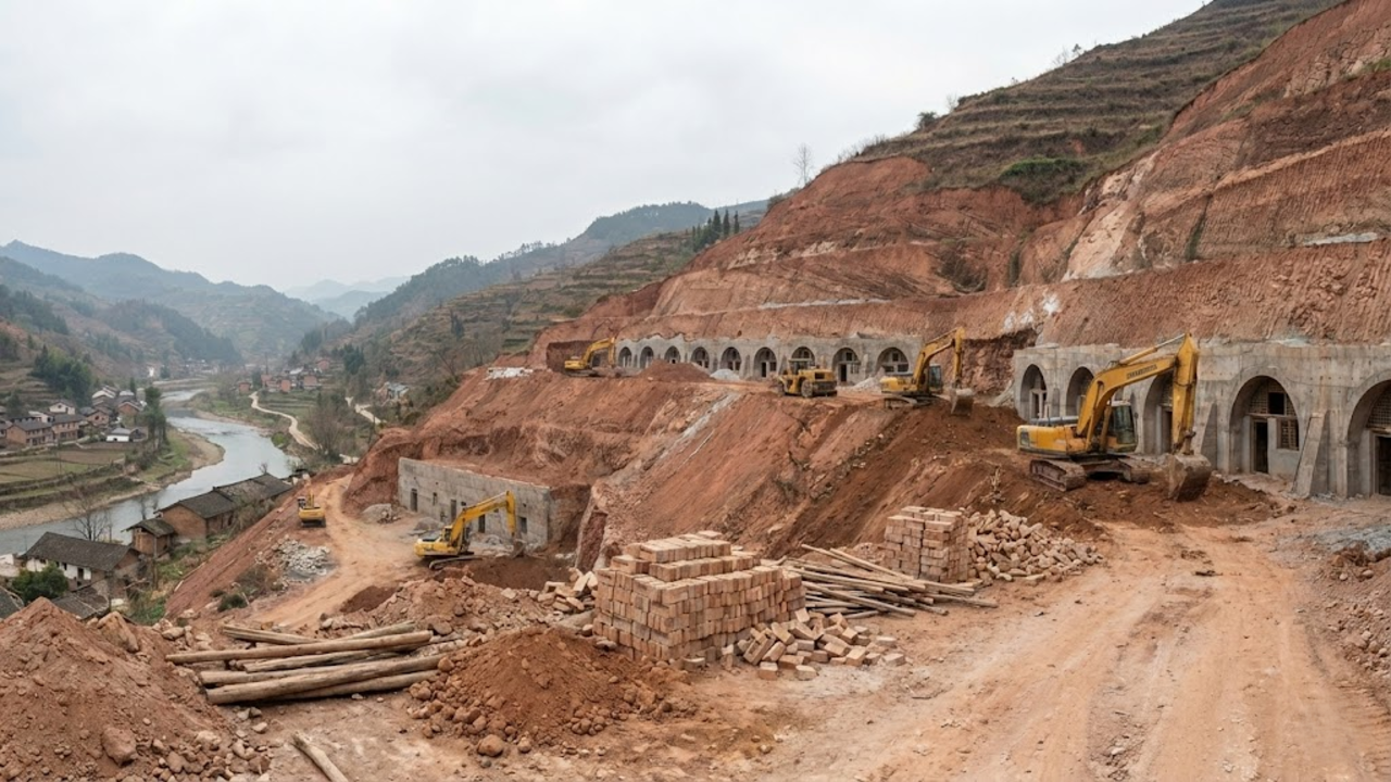 Homem compra uma montanha inteira e constrói sua casa dentro com fazenda autossuficiente