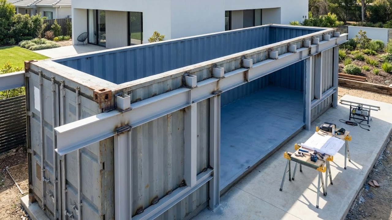 Piscina feita com container oferece instalação rápida baixo custo e alívio imediato no calor