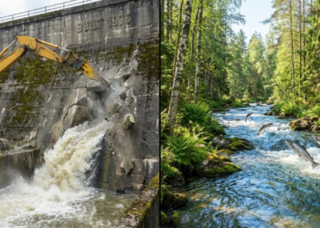 Fim da barreira de 1975: Estônia derruba "muralha" de concreto, libera 3.000 km de rios e traz o salmão de volta