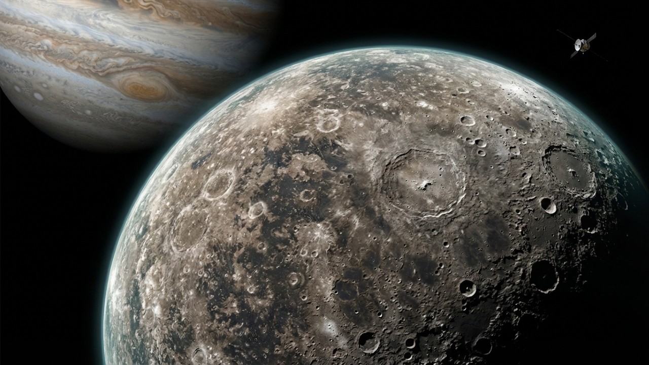 Essa lua gelada de Júpiter pode guardar um oceano secreto e pistas sobre a origem do Sistema Solar