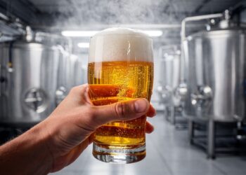 Com tanques de 100 mil litros e fervura a 100 graus, a indústria produz milhares de barris de cerveja, transformando malte e lúpulo em bebida