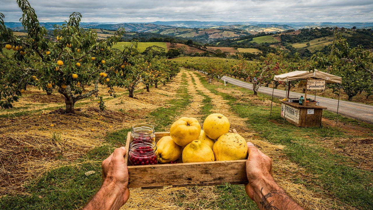 Com butiá, marmelo, figo e mirtilo, fruticultor de Erechim espalha colheitas o ano inteiro e enfrenta o frio gaúcho com pomar diversificado e venda direta na estrada