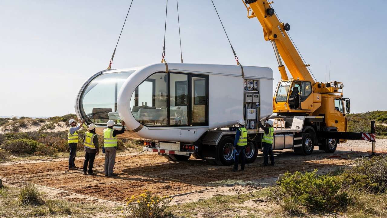 Casa cápsula de fibra náutica feita com tecnologia de iate chega por R$ 159 mil, promete durar décadas sem corrosão e pode ser instalada em 30 dias em qualquer região do Brasil