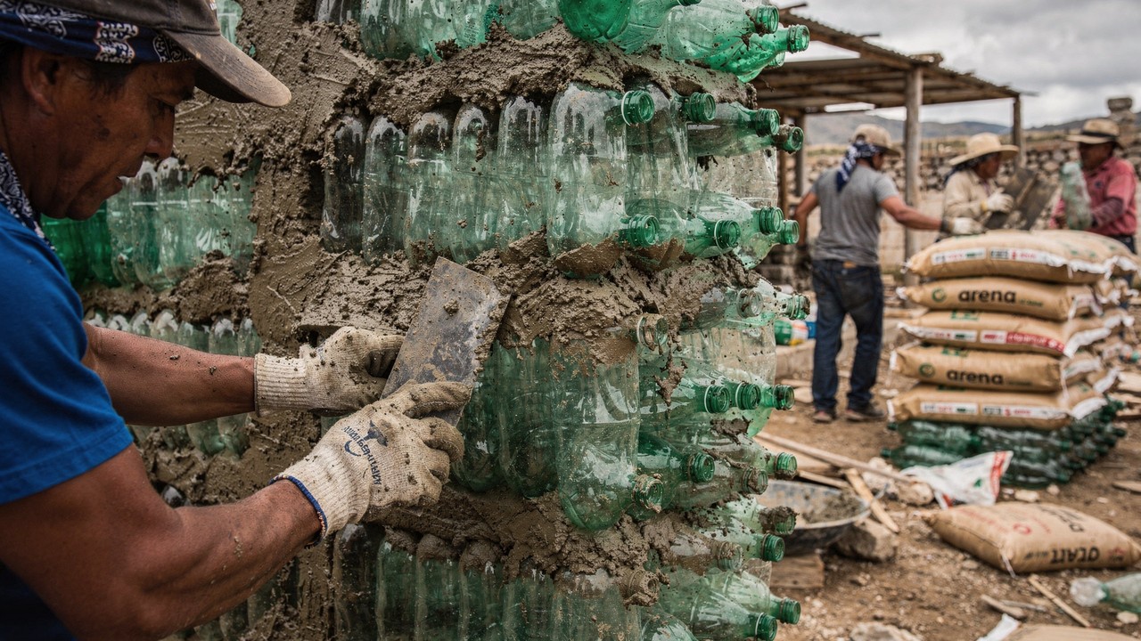 Mulher transforma 36 mil garrafas PET em casa de 170 metros quadrados e constrói mais de 300 moradias populares na América Latina