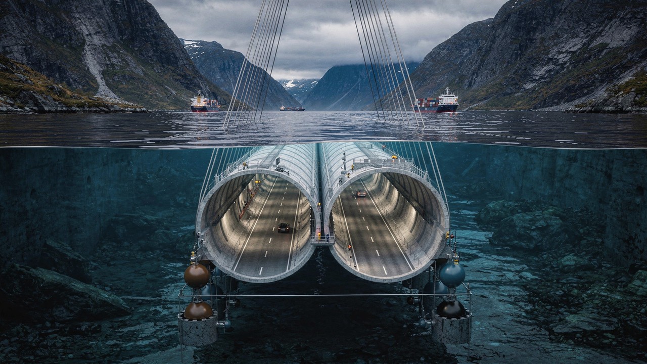 Suspensa a 30 metros debaixo d'água, a primeira autoestrada flutuante do mundo custa 40 bilhões e promete atravessar os fiordes da Noruega em tempo recorde