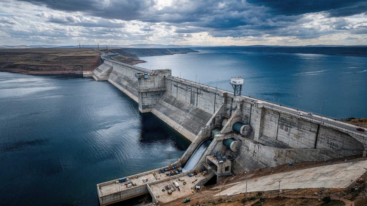 Com um muro de betão capaz de reter 74 mil milhões de metros cúbicos de água, a maior barragem de África domina o rio Nilo e promete transformar toda a economia do continente