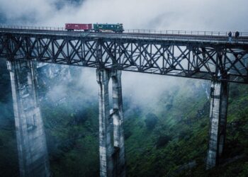 Com 143 metros de altura sobre um abismo no Rio Grande do Sul, o viaduto ferroviário mais alto das Américas treme a cada passagem de comboio de carga