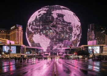 Equipada com um milhão de lâmpadas LED e um sistema de som que faz o chão tremer, a Sphere, gigante de 2 bilhões de dólares, virou a maior tela de vídeo já construída no planeta