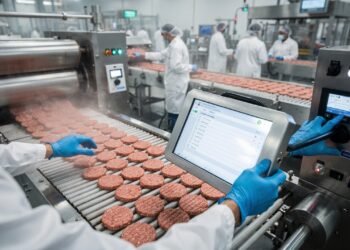 Com toneladas de carne moída a zero grau e moldada em segundos, a indústria utiliza alta tecnologia para produzir milhares de hambúrgueres por hora