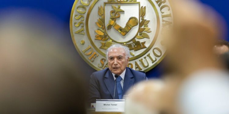 Michel Temer falou na Associação Comercial de São Paulo (Foto: Andre Lessa/Agência DC News)