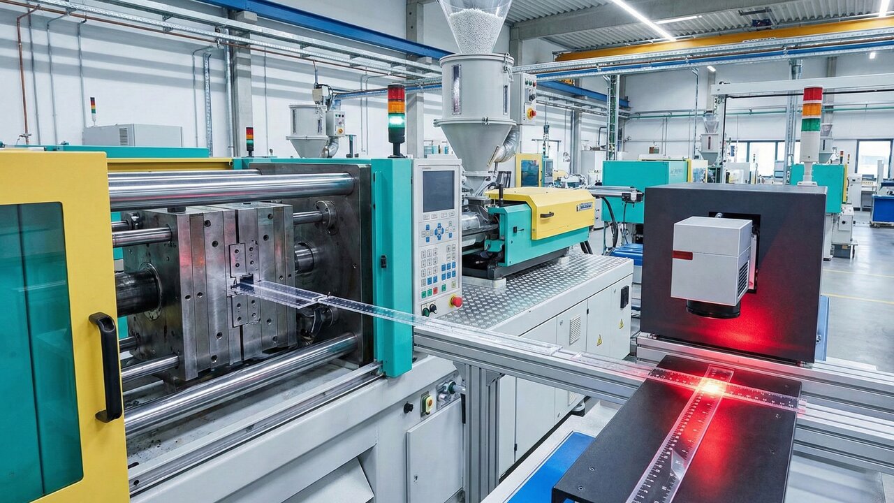 Com poliestireno injetado a 200 graus e gravação a laser de precisão milimétrica, é assim que a indústria fabrica a régua escolar