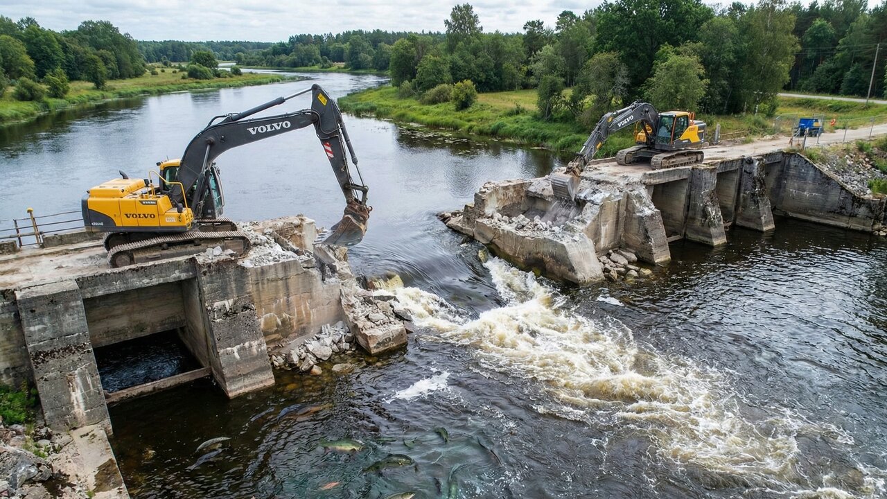 Fim da barreira de 1975, Estônia derruba muralha de concreto, libera 3.000 km de rios e traz o salmão de volta
