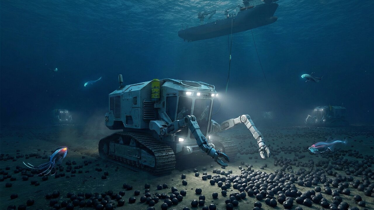 Submersas a 4 mil metros de profundidade, bilhões de toneladas de rochas ricas em cobalto e níquel formam a nova fronteira da mineração global e atraem robôs gigantes para o fundo do mar