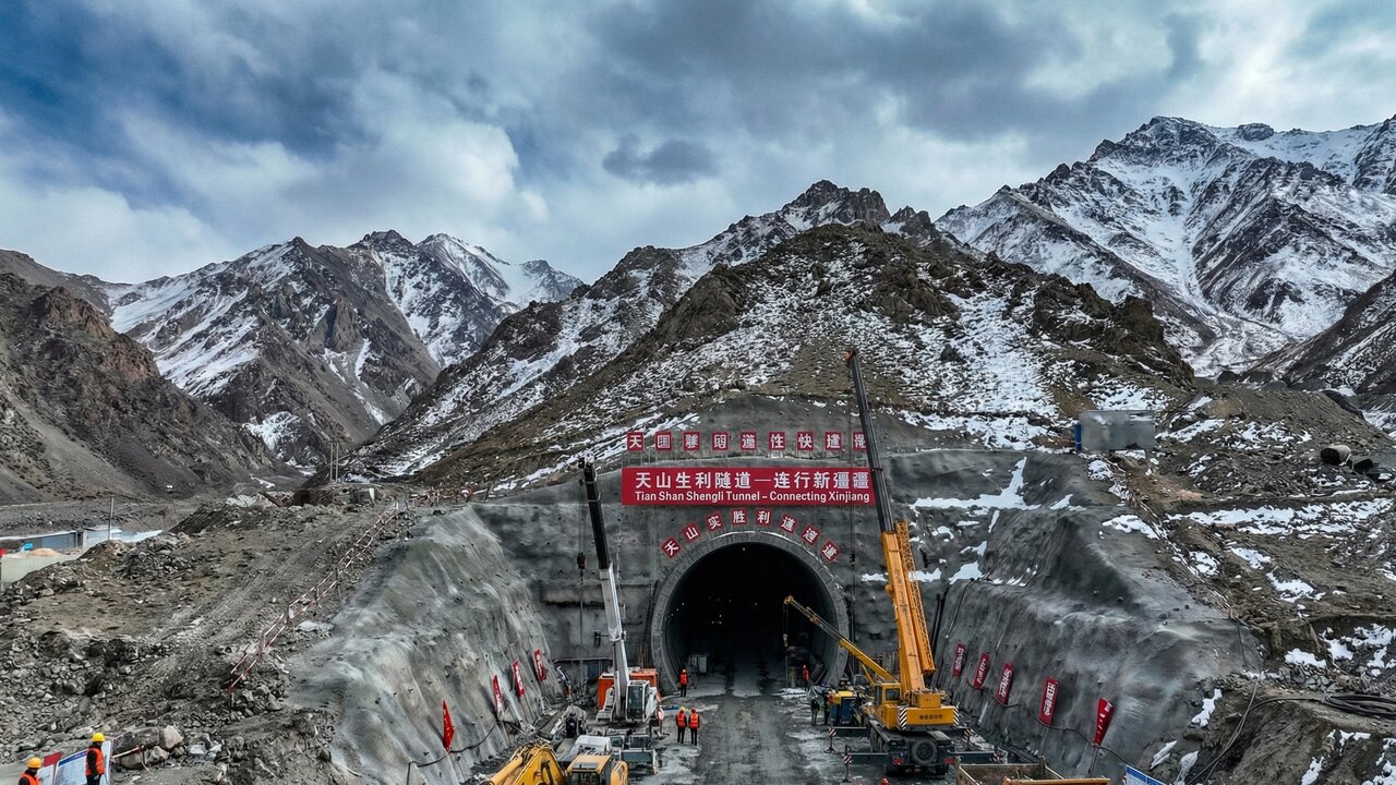 A China usou tuneladoras gigantes para perfurar montanhas mortais e erguer o maior túnel ferroviário do mundo, desafiando a lógica da engenharia