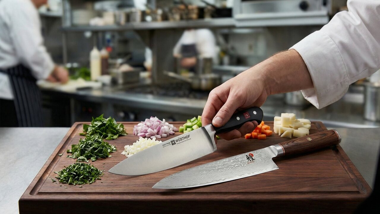 Chefs de elite dependem de apenas 10 tipos de facas para realizar mais de 500 cortes precisos por dia em rotinas pesadas de restaurantes