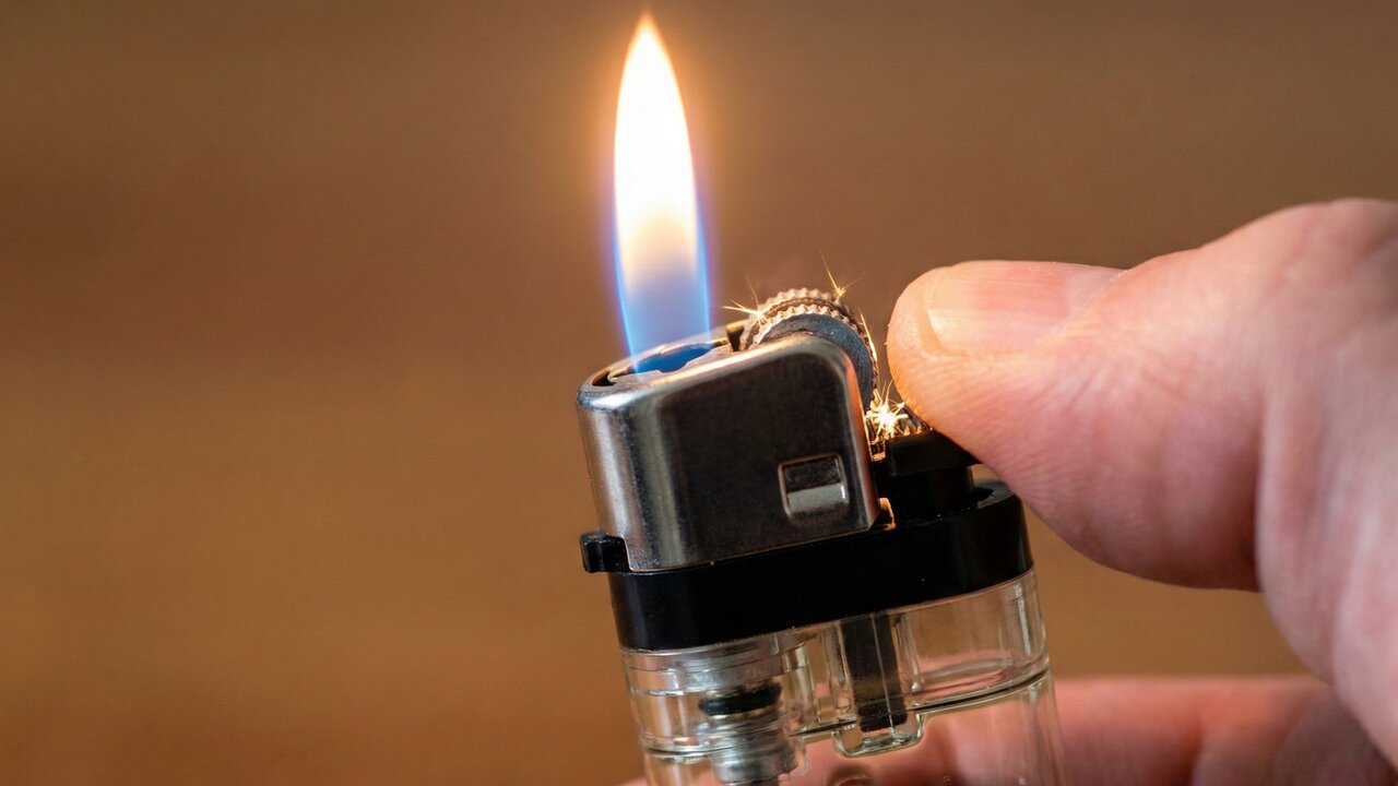 Com um reservatório de gás butano e uma faísca gerada por atrito a 1.200 graus, é assim que a indústria fabrica bilhões de isqueiros por ano