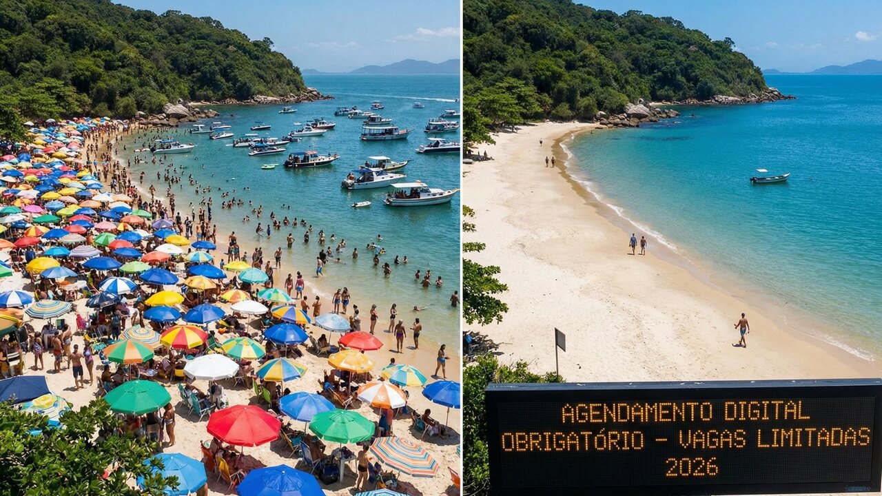 O Caribe catarinense ficou mais exclusivo após a Ilha do Campeche barrar multidões e exigir agendamento digital para as vagas em 2026