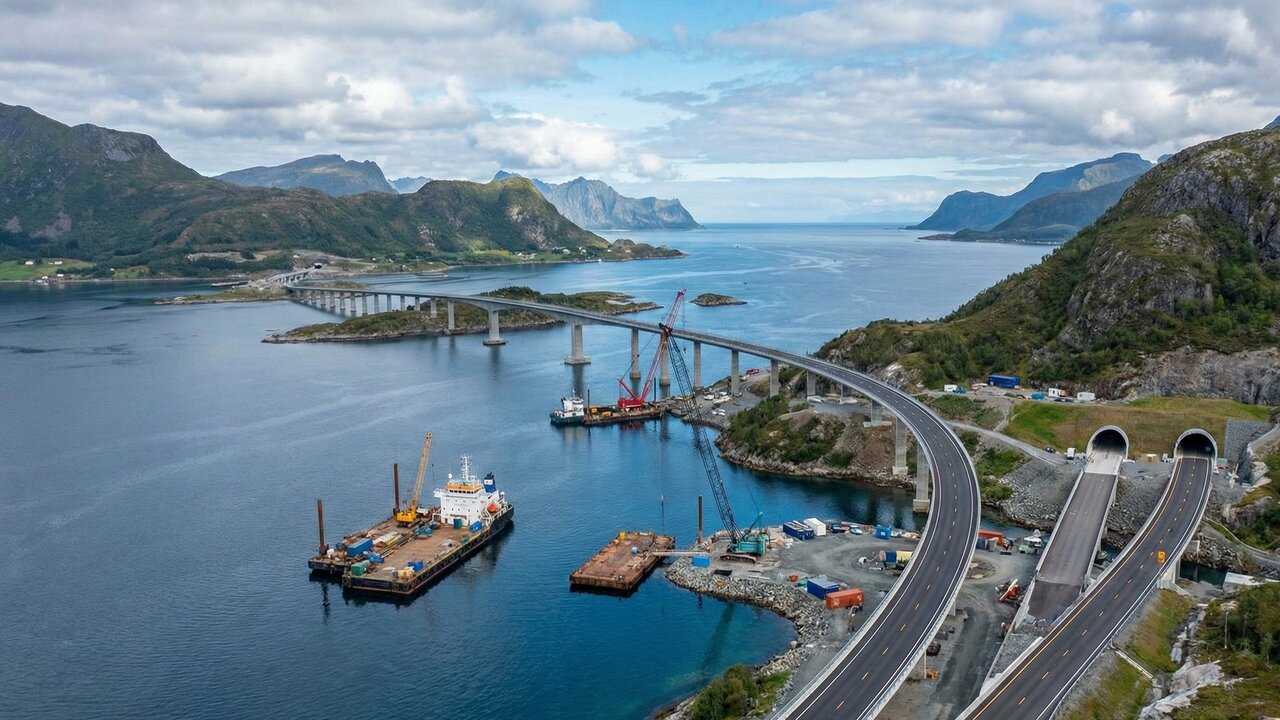 Com um orçamento recorde de 40 bilhões de dólares, a Noruega desafia a natureza com túneis flutuantes submersos e cria a maior rota costeira contínua do mundo