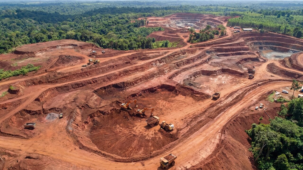 Com caminhões de 215 toneladas e navios colossais, a mineração na Austrália extrai a bauxita, enviando a rocha vermelha para virar alumínio puro