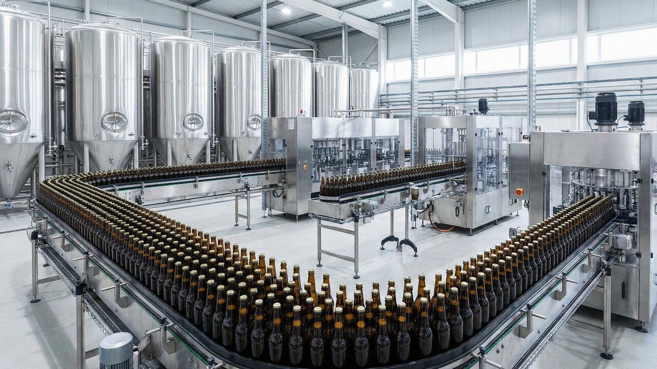 Com tanques de 100 mil litros e fervura a 100 graus, a indústria produz milhares de barris de cerveja, transformando malte e lúpulo em bebida