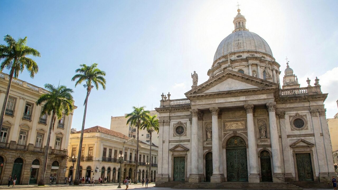 Com sua cúpula de mármore e portas de bronze de 1898, a Candelária virou o maior ícone da arquitetura neoclássica e da história religiosa do Rio