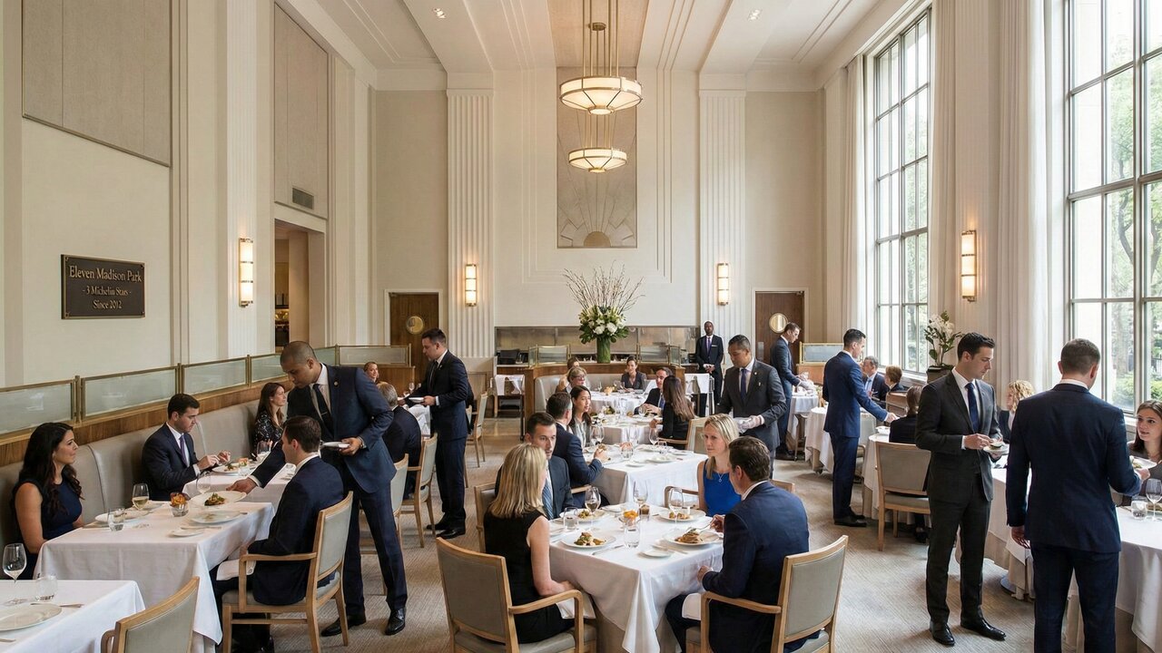 Com 200 funcionários e 3 estrelas Michelin, o Eleven Madison Park opera com perfeição para manter o título de melhor restaurante de todo o mundo