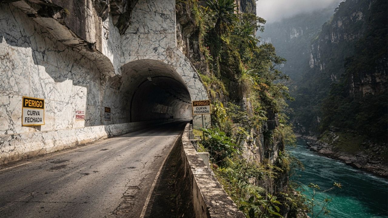 Rodovia em Taiwan ganha fama por seus túneis cegos, pois o trajeto de 19 km esculpido em mármore sólido virou a rota mais perigosa da ilha