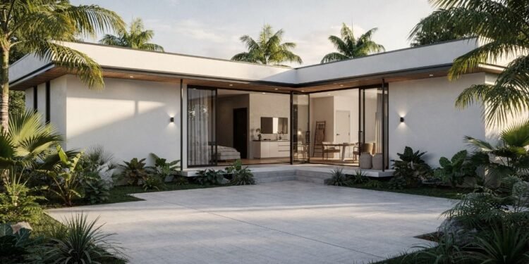 Este projeto de casa térrea em L custa R$ 550 mil e prova que o luxo está na integração com a natureza
