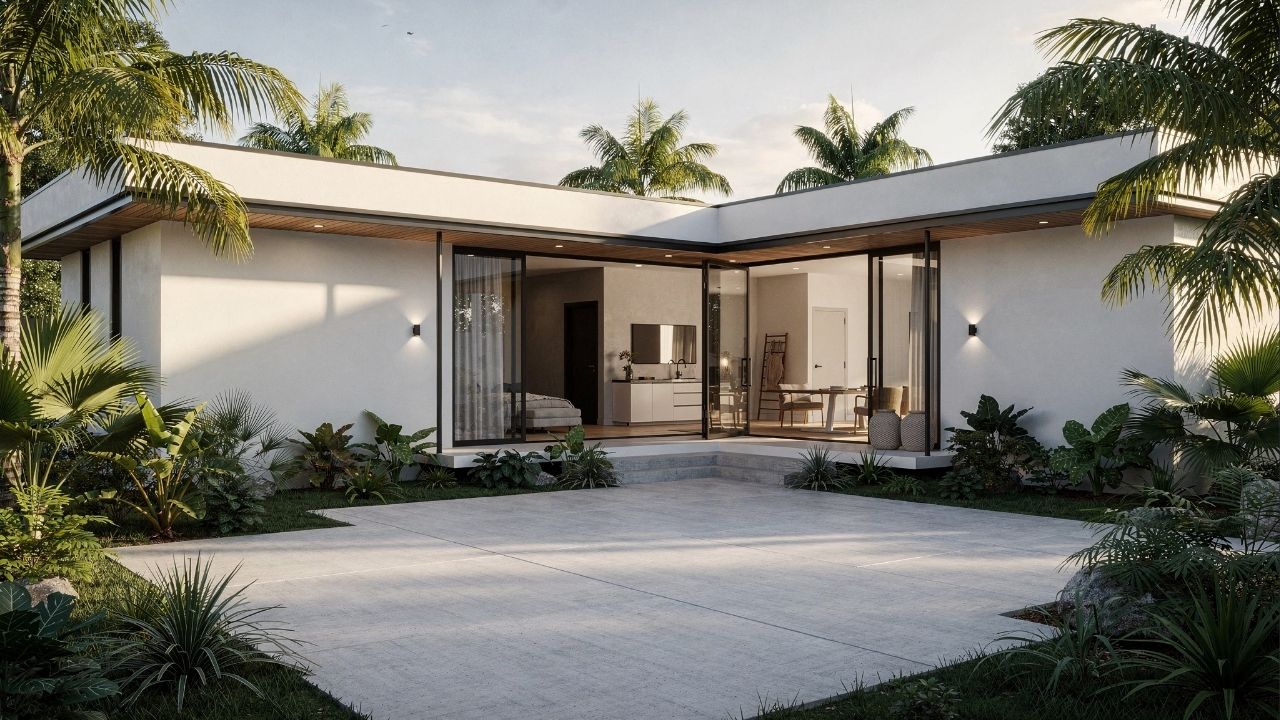 Este projeto de casa térrea em L custa R$ 550 mil e prova que o luxo está na integração com a natureza