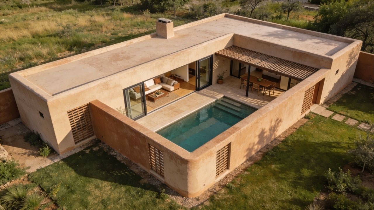 Com pátio interno e integração total, essa casa de 3 quartos é o refúgio perfeito para famílias modernas