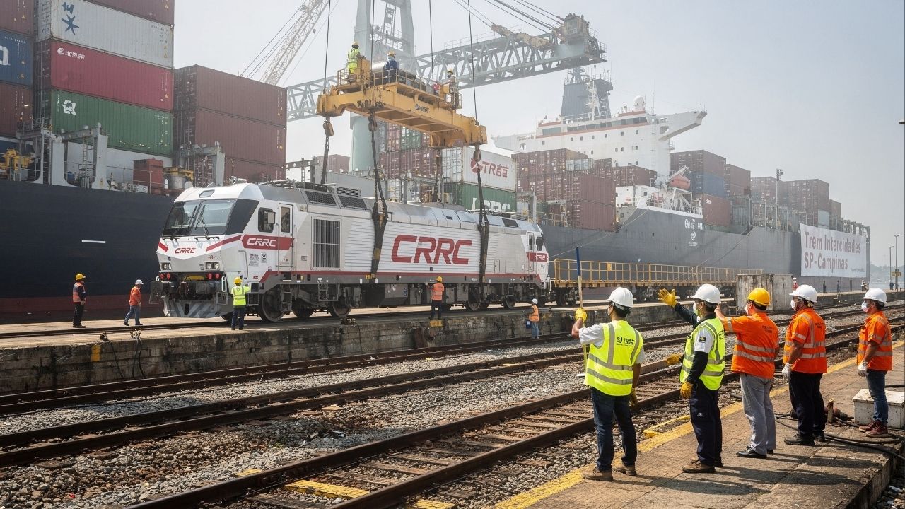 Novos trens chineses desembarcados em Santos prometem viagem SP-Campinas em 64 minutos