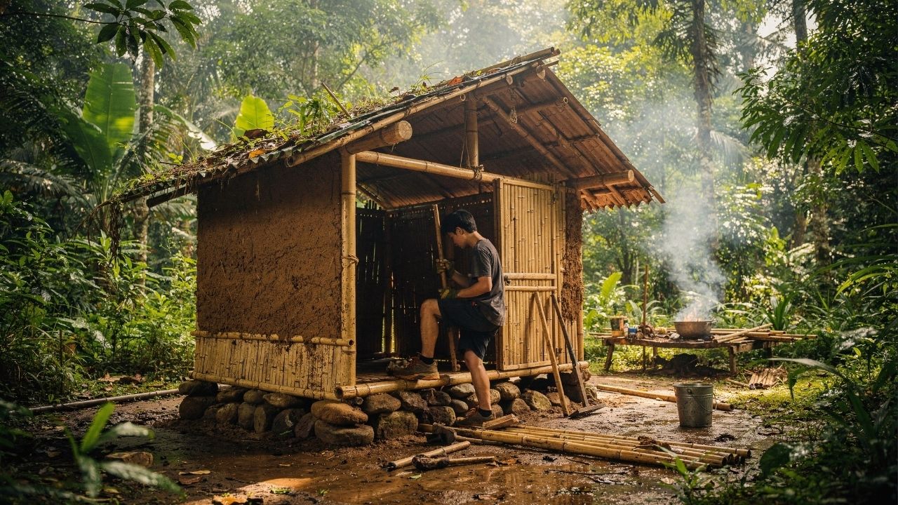 Sozinha na selva: a jovem que construiu a própria casa em 10 meses usando apenas as mãos e materiais naturais