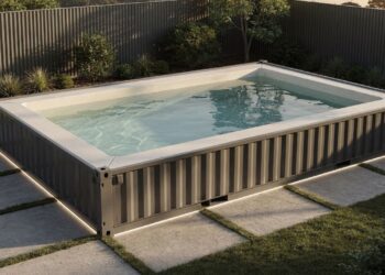 Luxo acessível: como as piscinas de contêiner navais reciclados estão virando febre