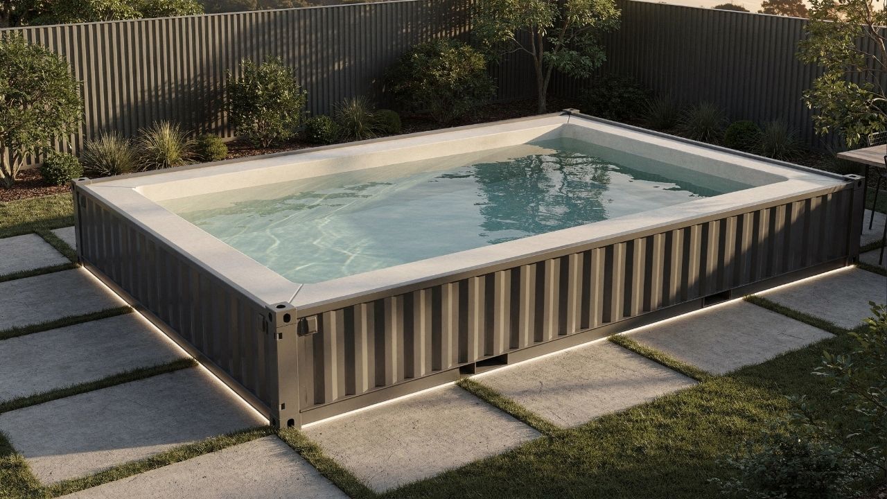Luxo acessível: como as piscinas de contêiner navais reciclados estão virando febre