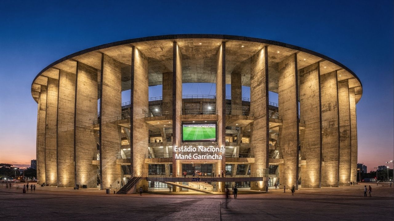 Com custo de R$ 1,9 bilhão e capacidade para 72 mil pessoas, o Estádio Mané Garrincha em Brasília tornou-se a arena mais cara da Copa do Mundo de 2014