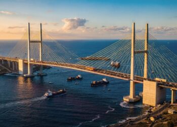 Projetada para suportar ventos de 300 quilômetros por hora, a ponte suspensa mais longa do mundo vai finalmente ligar a ilha da Sicília ao continente italiano, com um vão único de 3 mil metros