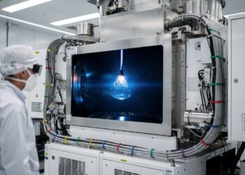 Esta máquina de US$ 200 milhões imprime circuitos em escala de 2 nanômetros, sendo o único equipamento no mundo capaz de fabricar os chips atuais