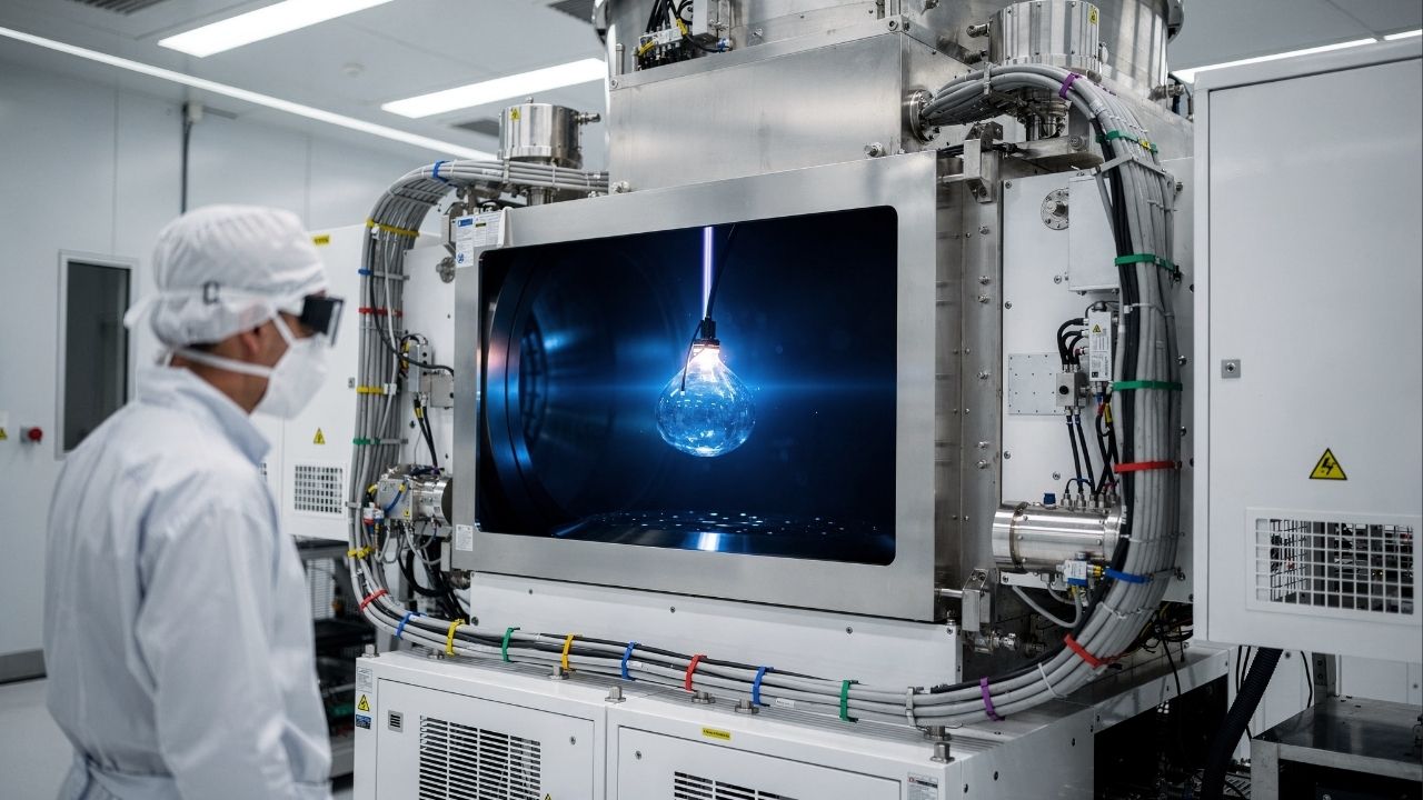 Esta máquina de US$ 200 milhões imprime circuitos em escala de 2 nanômetros, sendo o único equipamento no mundo capaz de fabricar os chips atuais