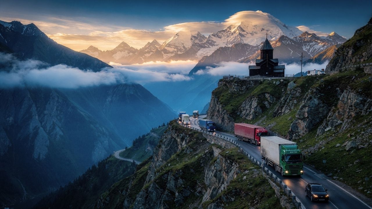 Rodovia na Geórgia ganha fama por seus 212 km de extensão, pois o trajeto de 1799 cruza o Cáucaso a 2.379 m, sendo a rota mais histórica da região
