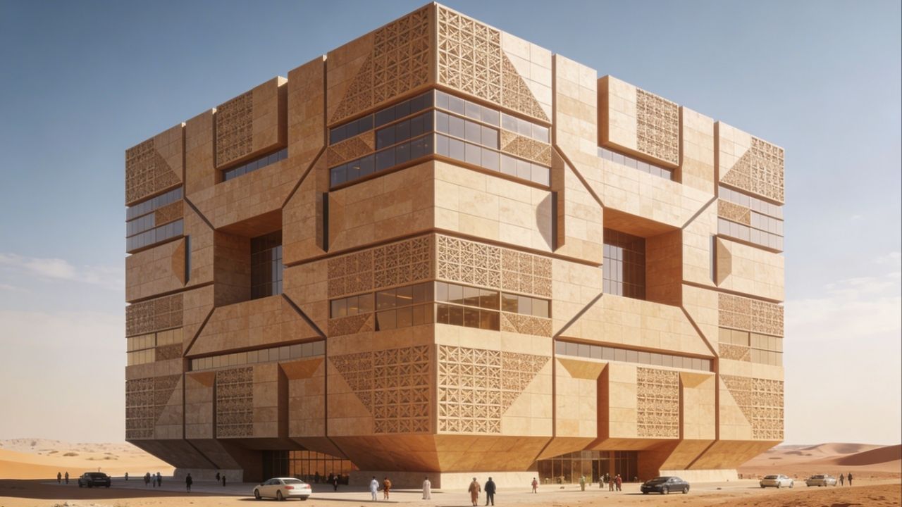 Com 400 metros de altura e espaço para abrigar 20 prédios Empire State, a gigantesca cidade cubo na Arábia Saudita virou o maior desafio da arquitetura moderna ao criar um mundo digital dentro de um edifício