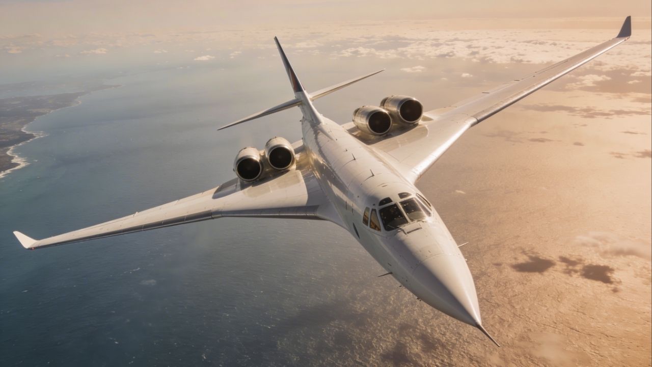 Com velocidade de 2.100 km/h e voos de teste confirmados para 2026, o novo jato supersônico Boom Overture virou a maior promessa da aviação ao garantir viagens de Nova York a Londres em apenas 3 horas e meia