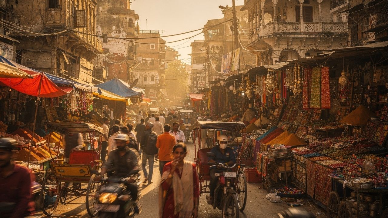 Rua em Nova Délhi ganha fama por seu mercado, pois o trajeto de 1650 virou o coração histórico e comercial mais vibrante de toda a Índia