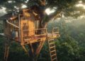 Sem eletricidade, sem paredes: a vida de quem trocou o conforto da cidade por uma casa elevada na selva