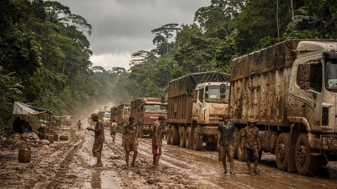 Bloqueio na estrada mais temida do Brasil isola o Norte e revive o pesadelo da lama na região amazônica