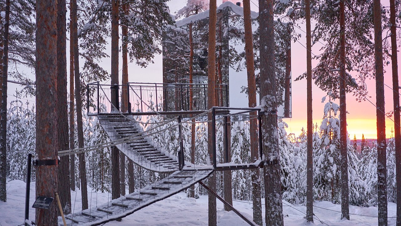 No meio da floresta sueca, essas cabanas suspensas escondem uma experiência que vai muito além da hospedagem tradicional