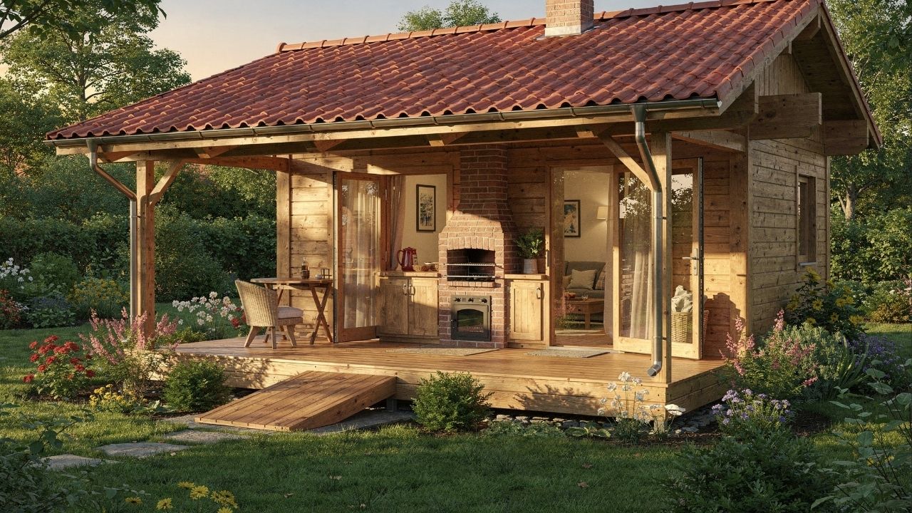 Se você acha que casa de madeira é rústica demais, esta casa de campo moderna com 70 metros quadrados vai te surpreender