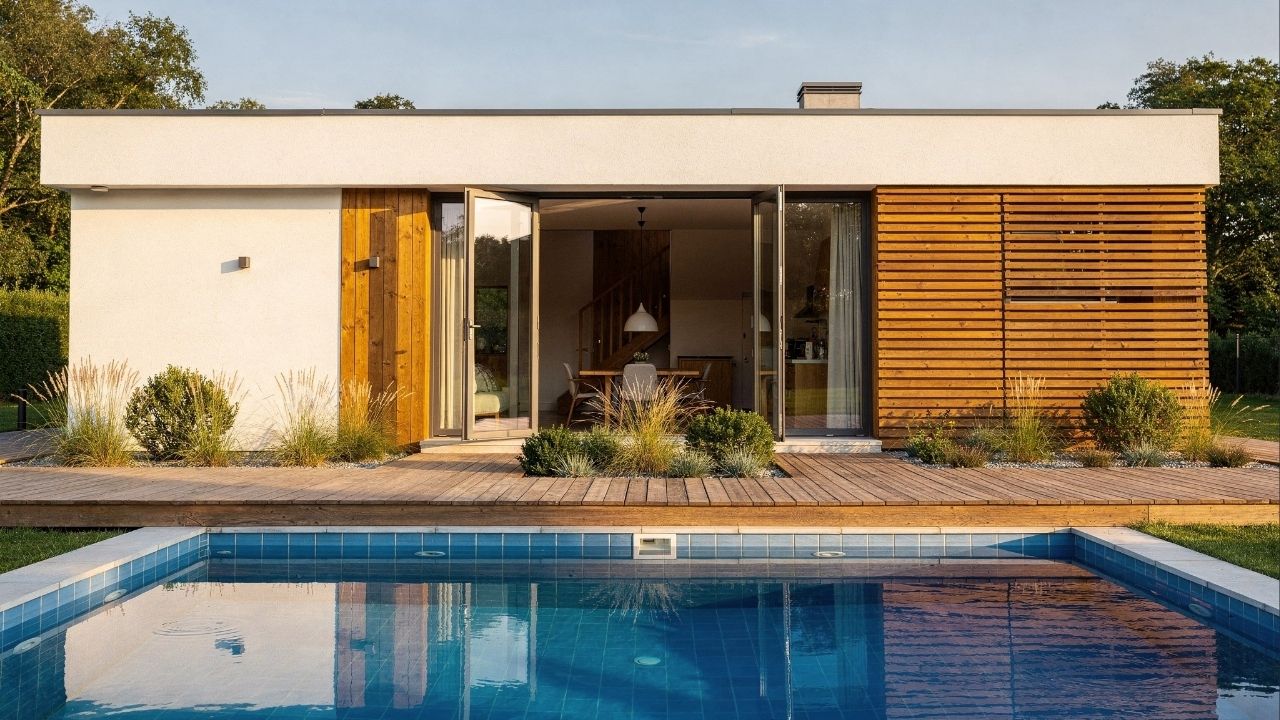 Essa casa térrea de 100 metros quadrados com piscina é o sonho de consumo de qualquer família jovem